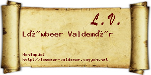 Löwbeer Valdemár névjegykártya